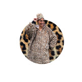 Fleece deken met mouwen & capuchon - leopard