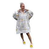 Fleece deken met mouwen & capuchon - katjes