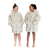 Fleece deken met mouwen & capuchon - kind - katjes