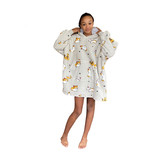 Fleece deken met mouwen & capuchon - kind - katjes