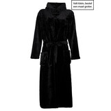 Zwarte capuchon fleecebadjas met naam borduren