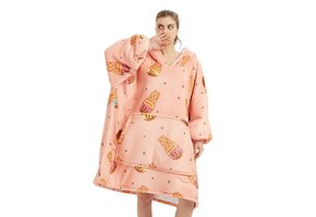 Fleece deken met mouwen & capuchon - ijsjes