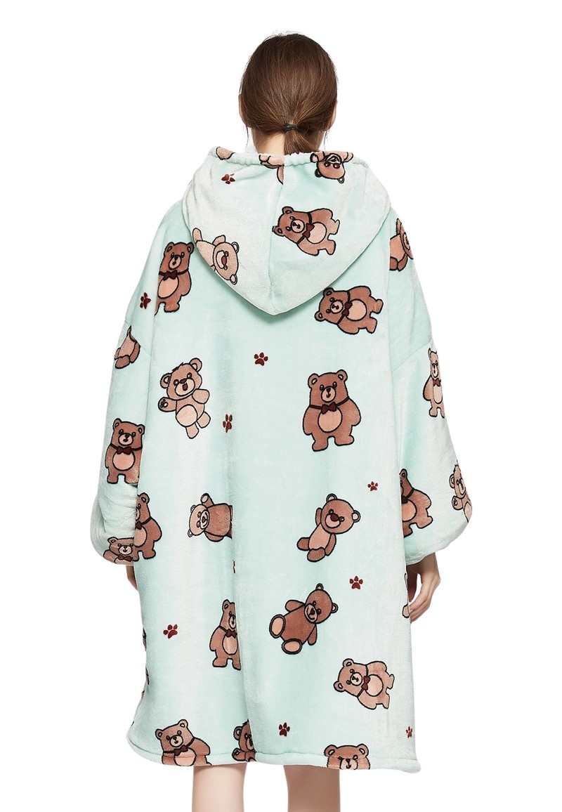 Luxe snuggie deken met capuchon - beren