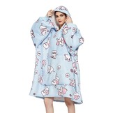 Fleece deken met mouwen & capuchon - olifant