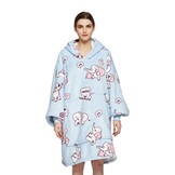 Fleece deken met mouwen & capuchon - olifant