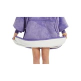 Fleece deken met mouwen & capuchon - paars