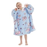 Fleece deken met mouwen & capuchon - kind - olifanten