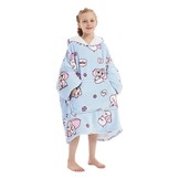 Fleece deken met mouwen & capuchon - kind - olifanten