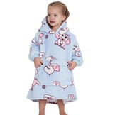 Fleece deken met mouwen & capuchon - kind - olifanten