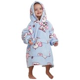 Fleece deken met mouwen & capuchon - kind - olifanten