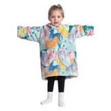 Kinder fleece deken met capuchon - zebra's