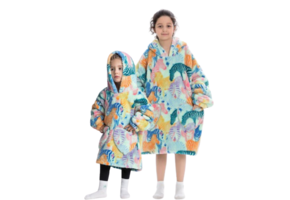 Kinder fleece deken met capuchon - zebra's