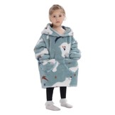 Kinder fleece deken met capuchon - ijsberen