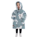 Kinder fleece deken met capuchon - ijsberen