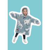 Kinder fleece deken met capuchon - ijsberen