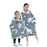 Kinder fleece deken met capuchon - ijsberen