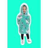 Kinder fleece deken met capuchon  - Alpaca's