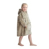 Fleece deken met mouwen & capuchon - kind - beige