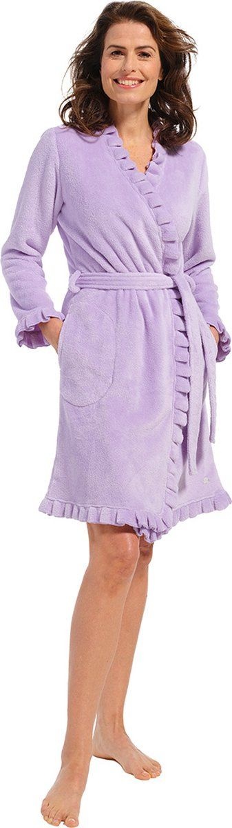 Lila kimono met ruffles - fleece afbeelding