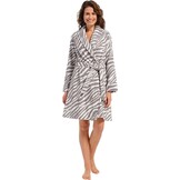 Zebra damesbadjas taupe/zand - badstof katoen