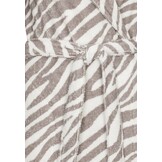Zebra damesbadjas taupe/zand - badstof katoen