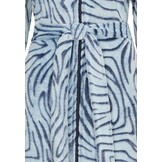 Trendy blauwe rits damesbadjas - fleece