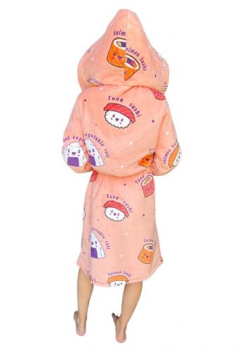 Sushi damesbadjas met luxe voering - fleece