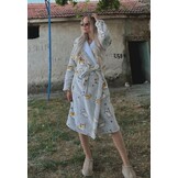 Katten damesbadjas met luxe voering - fleece