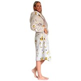 Katten damesbadjas met luxe voering - fleece