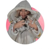 Katten damesbadjas met luxe voering - fleece