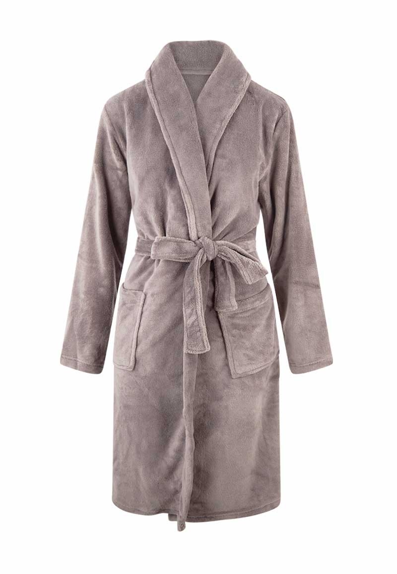 Grijze fleece badjas – comfortabel & warm unisex model
