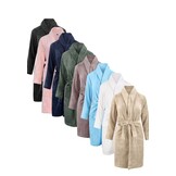 Relax Company fleece badjas taupe/grijs