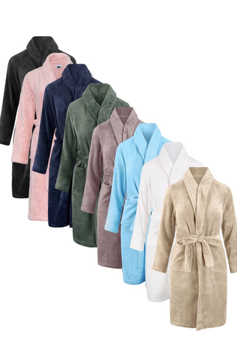 Grijze fleece badjas – comfortabel & warm unisex model