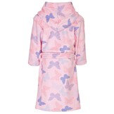 Roze kinderbadjas met vlinders - fleece