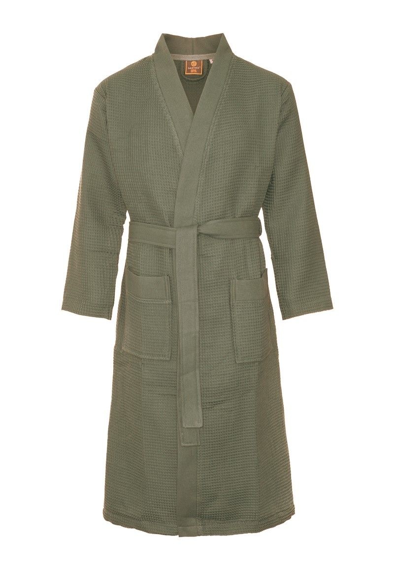 Olijfgroene katoenen kimono badjas van Badrock – unisex model