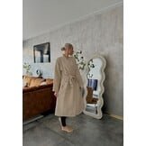 badjas unisex beige katoen kimono