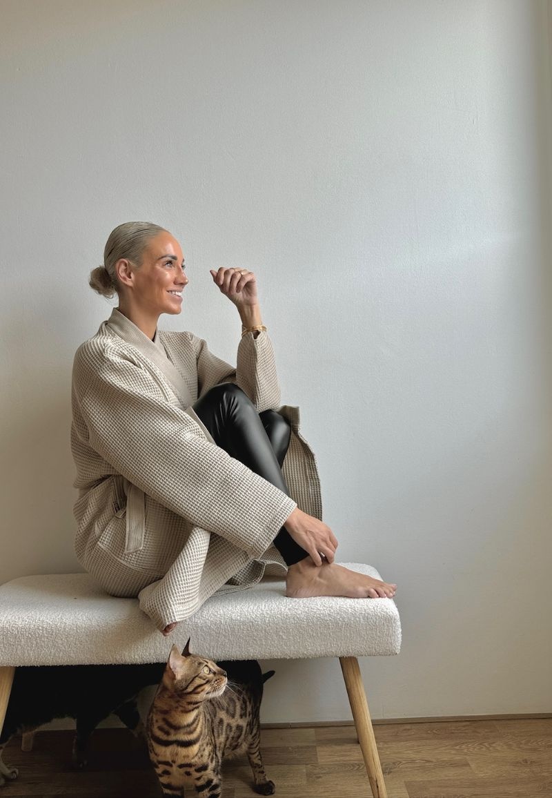 Beige katoenen kimono badjas van Badrock – unisex model