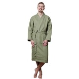 badjas unisex olijfgroen katoen kimono