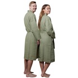 badjas unisex olijfgroen katoen kimono