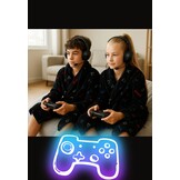 Zwarte kinderbadjas game - fleece