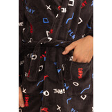 Zwarte kinderbadjas game - fleece