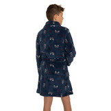 Blauwe kinderbadjas game console - fleece