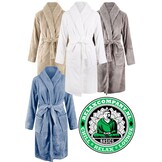 Denimblauwe fleece badjas kopen – stoer, warm & comfortabel unisex