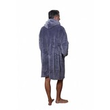 Luxe fleece deken met capuchon - antraciet