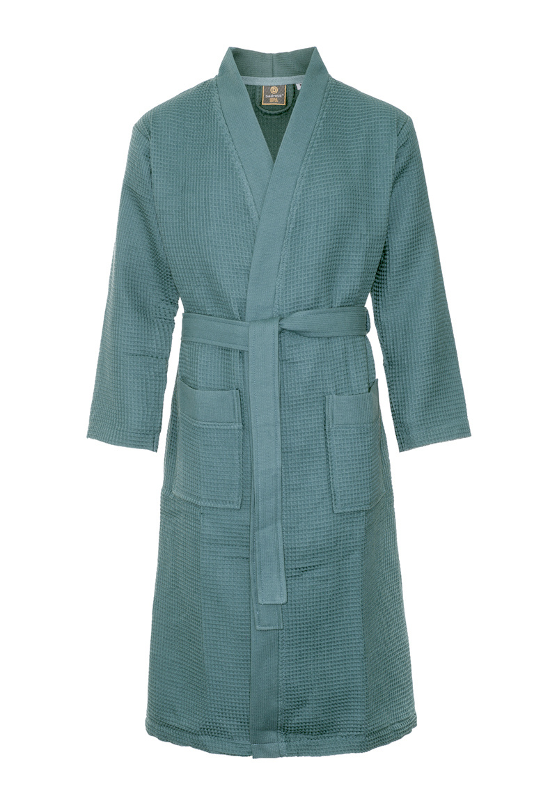 Petrolkleurige katoenen kimono badjas van Badrock – unisex model