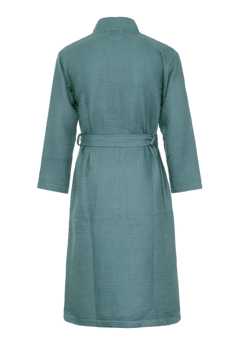 Petrolkleurige katoenen kimono badjas van Badrock – unisex model