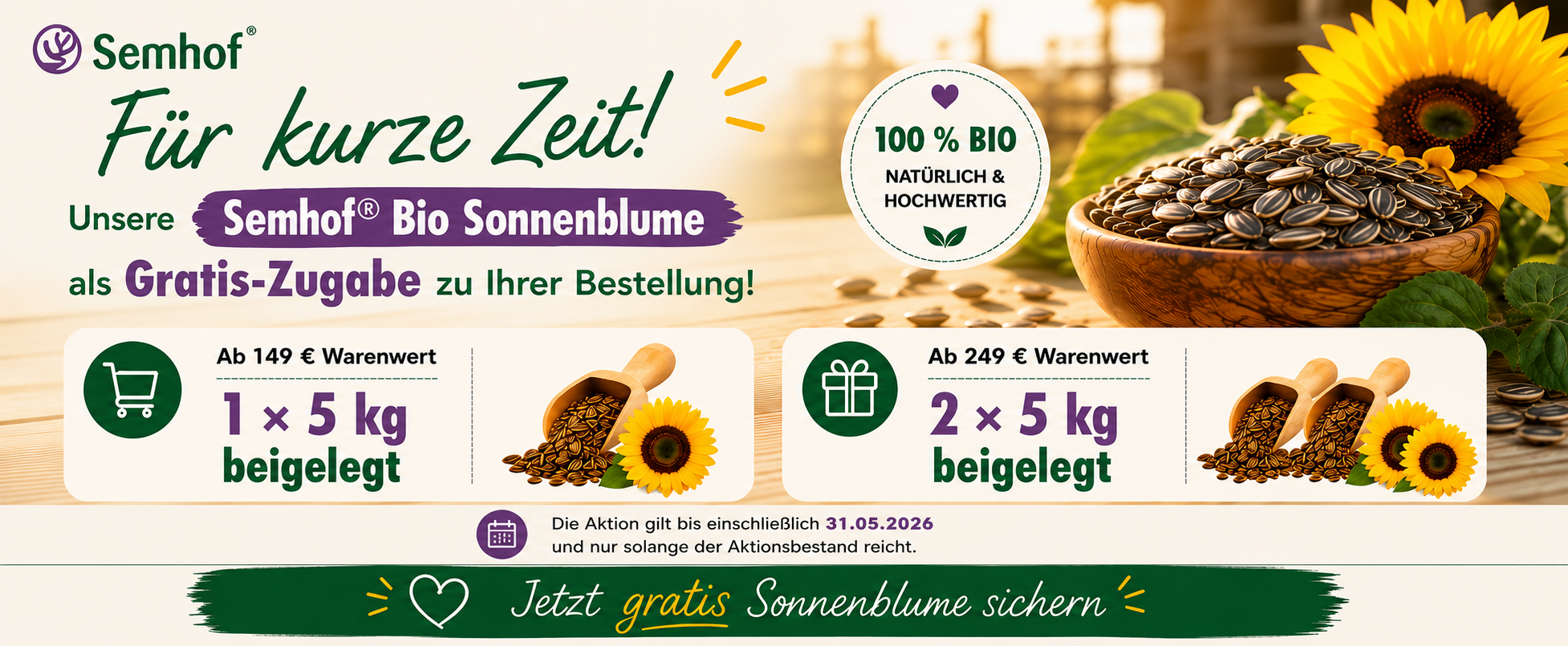 Jetzt gratis Sonnenblume sichern. 