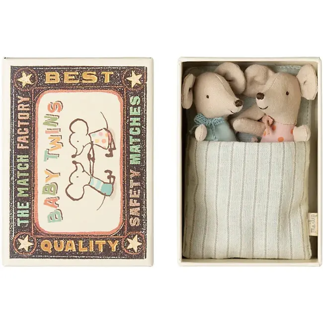 Maileg Maileg baby twins in matchbox - 8 cm