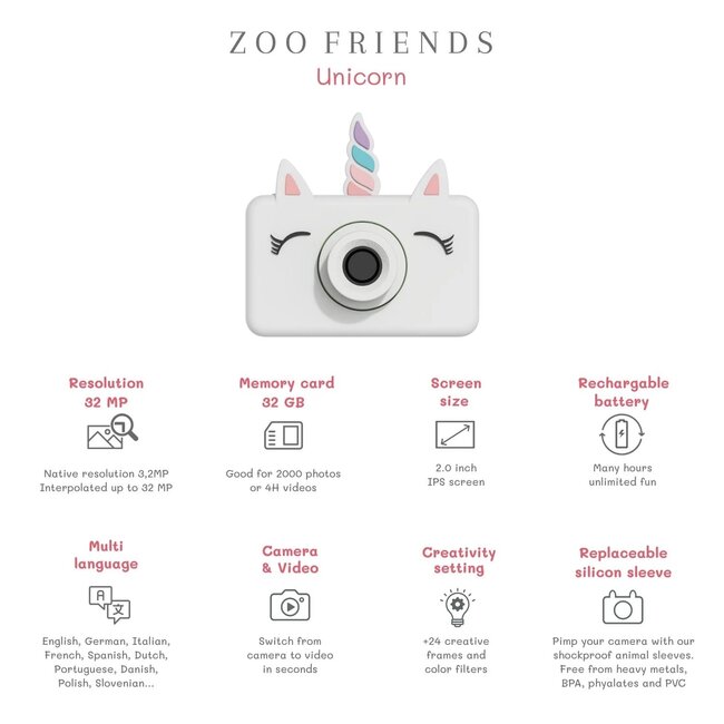 The Zoo Family The zoofamily kids camera unicorn