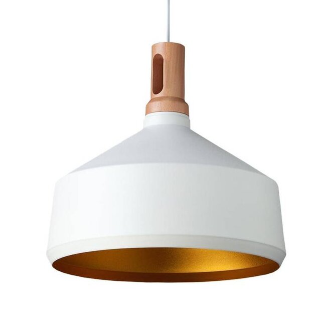 Timba Wide design hanging lamp white/gold